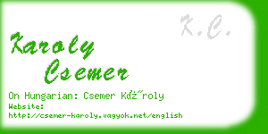 karoly csemer business card